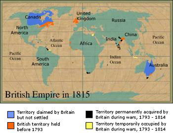 British Empire map 1815