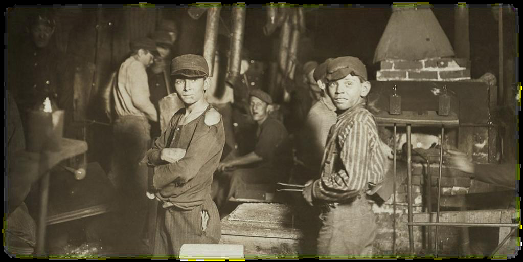 Child workers in a factory