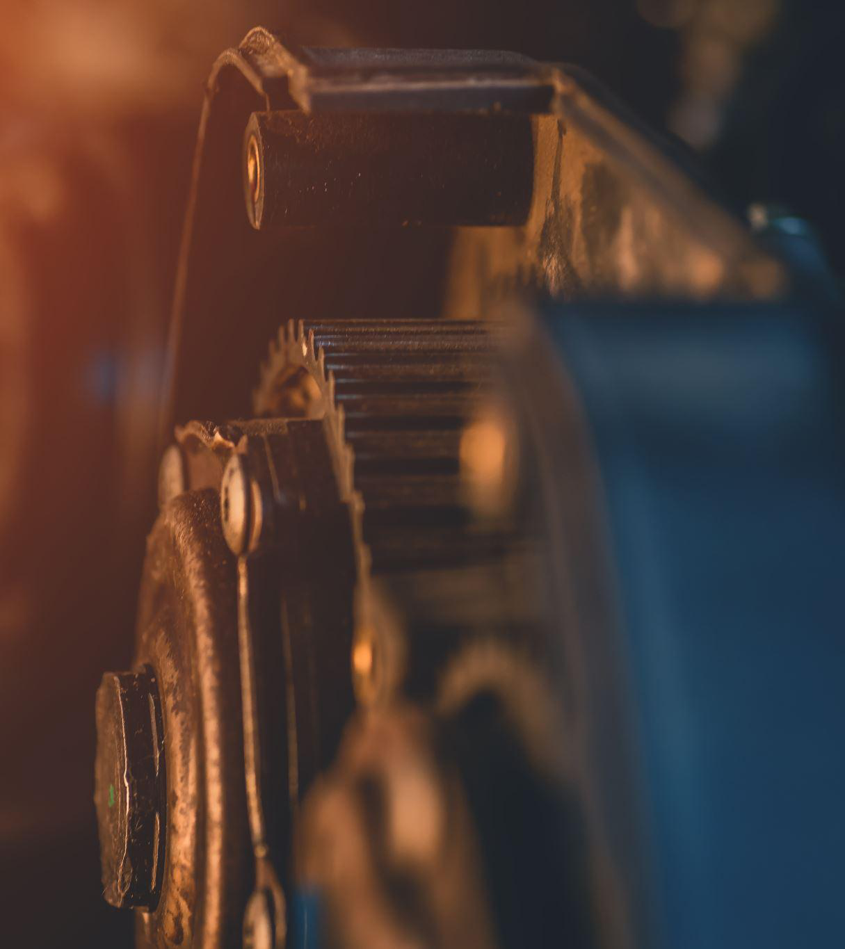 Machine gears closeup