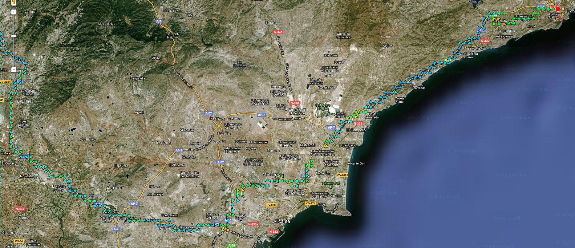 Traffic route overview